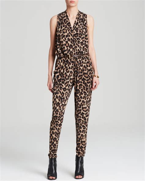 michael kors leopard print jersey jumpsuit|MICHAEL Michael Kors Slim.